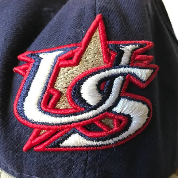 Vintage New Era Team US USA Script Baseball Cap Hat Blue Camo Size 7-1/4 - Picture 5 of 12